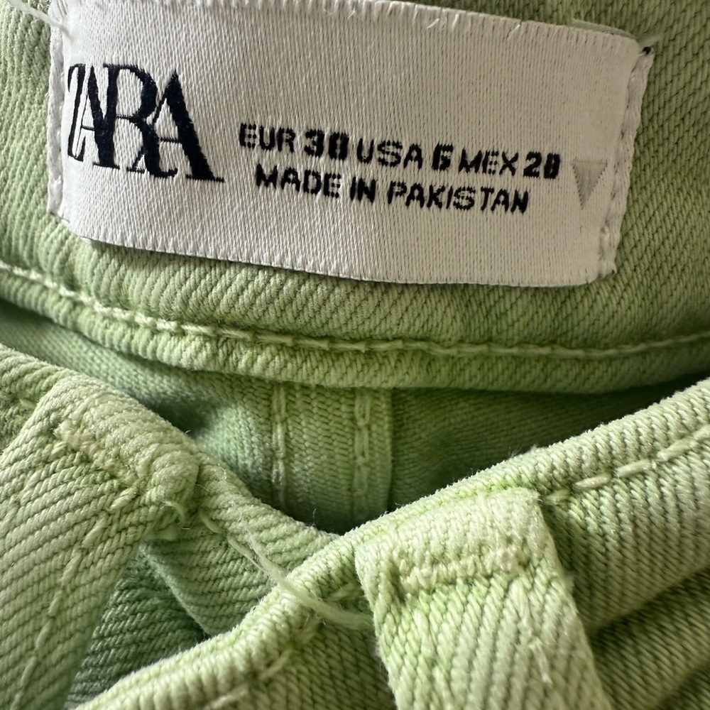 Zara Mint Green Denim Trousers